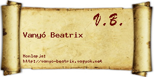 Vanyó Beatrix névjegykártya